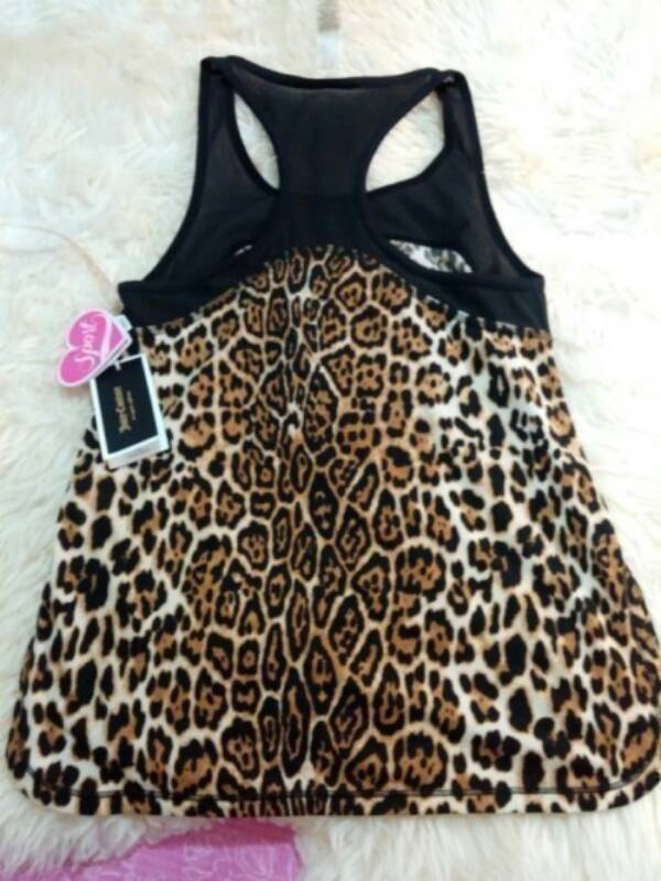 쥬시꾸뛰르 스포츠 섹시 레오파드 요가헬스런닝 상의 이미지