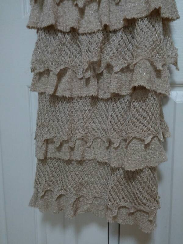 수입 질스튜어트 골드 니트 슬립 원피스 55사이즈--2