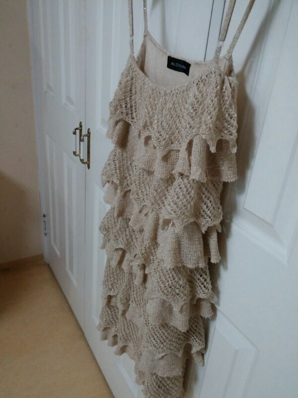 수입 질스튜어트 골드 니트 슬립 원피스 55사이즈--3