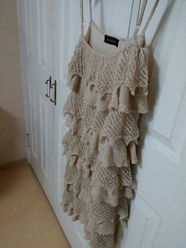 수입 질스튜어트 골드 니트 슬립 원피스--1