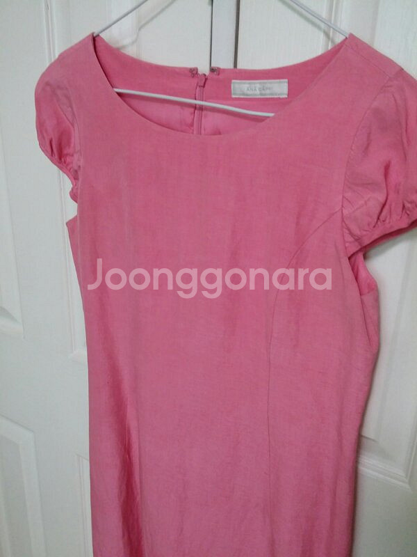 아나카프리 마일드핑크 실크 혼방 린넨 원피스 66--1