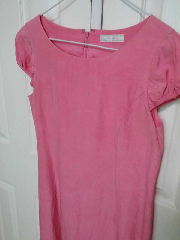 아나카프리 마일드핑크 실크 혼방 린넨 원피스 66--1