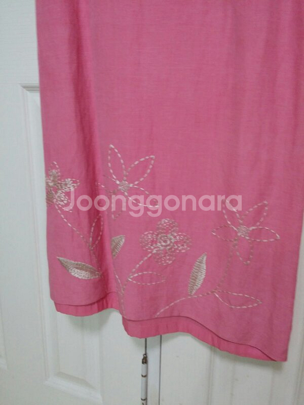 아나카프리 마일드핑크 실크 혼방 린넨 원피스 66--2