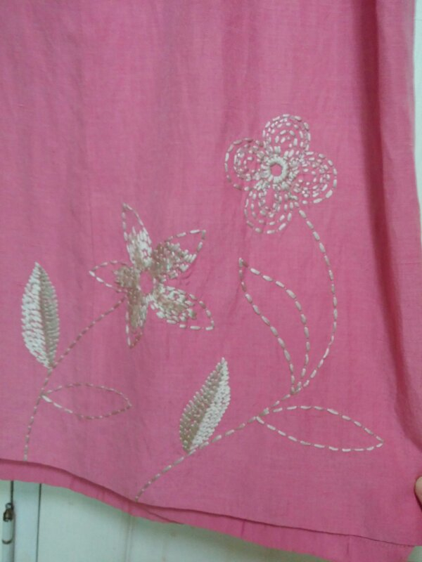 아나카프리 마일드핑크 실크 혼방 린넨 원피스 66--5