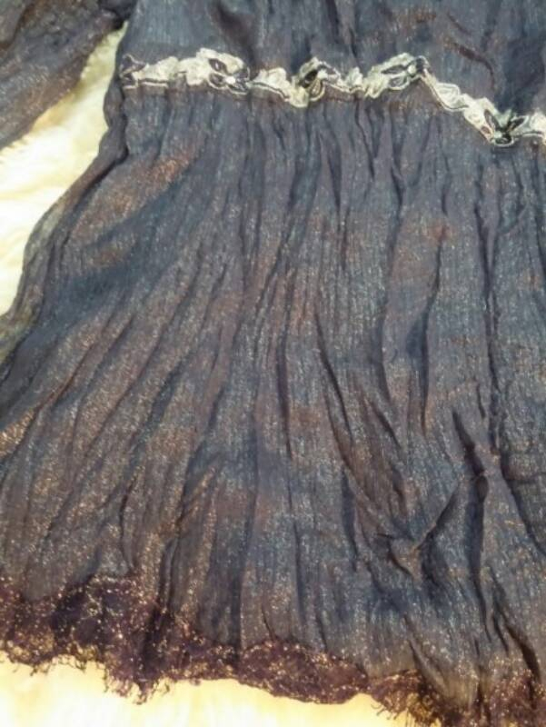 짚시 퍼플블루 플리츠 긴팔 티셔츠--2