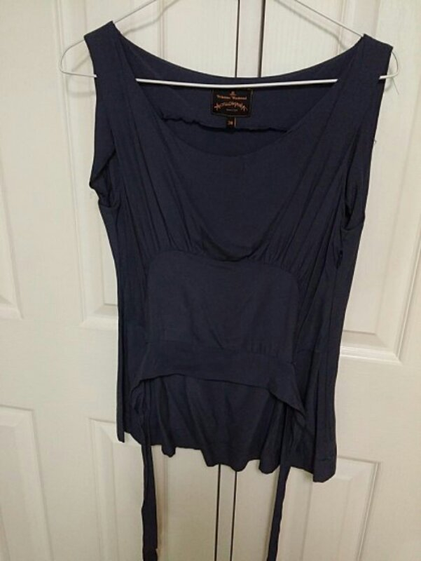 비비안웨스트우드 다크블루 탑블라우스--0