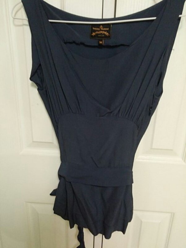 비비안웨스트우드 다크블루 탑블라우스--1