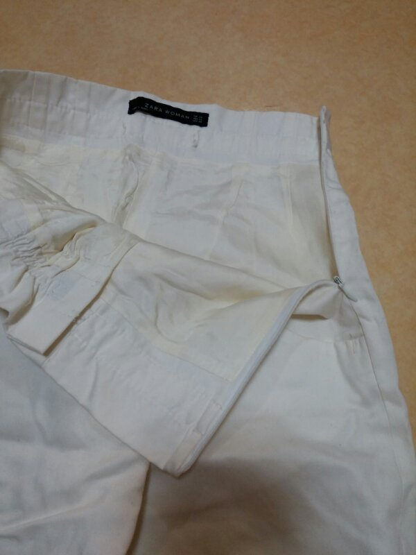 zara women 화이트 코튼 세미 버블 스커트 이미지