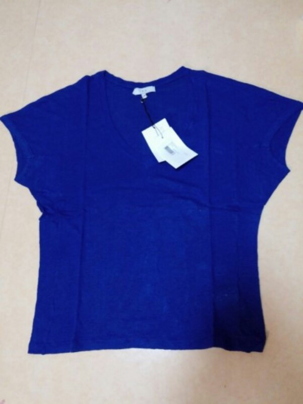 IRO V넥 블루 루즈핏 반팔 니트 이미지