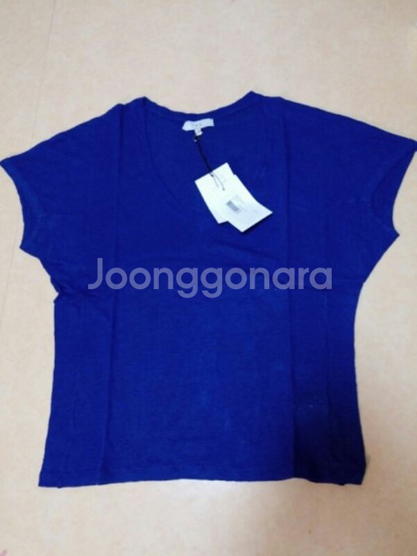 IRO V넥 블루 루즈핏 반팔 니트--1