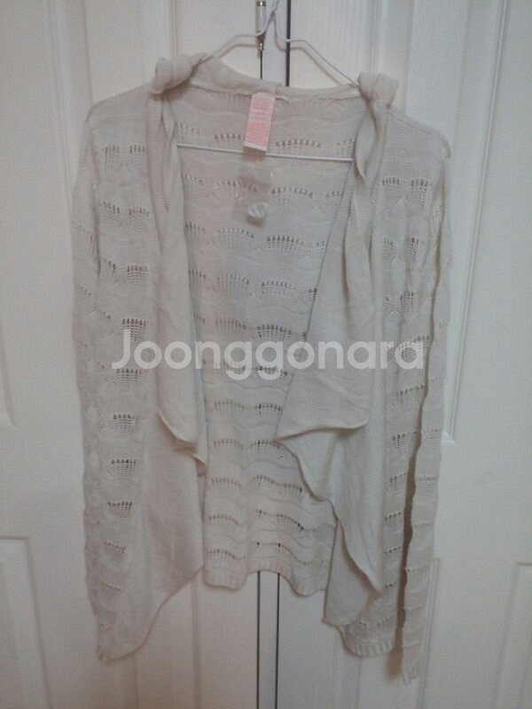 Tulle 화이트 후드 니트 가디건 M사이즈--0