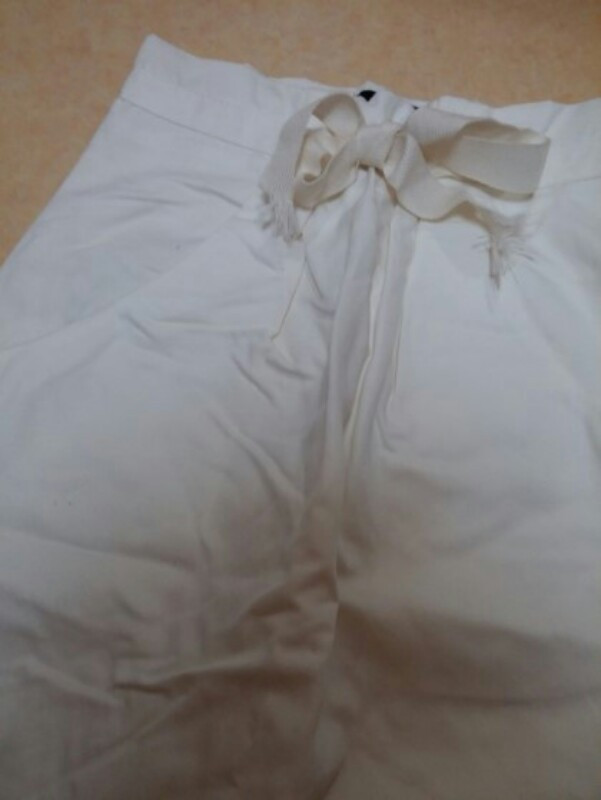 ZARA WOMEN 화이트 코튼 세미 버블 스커트--1