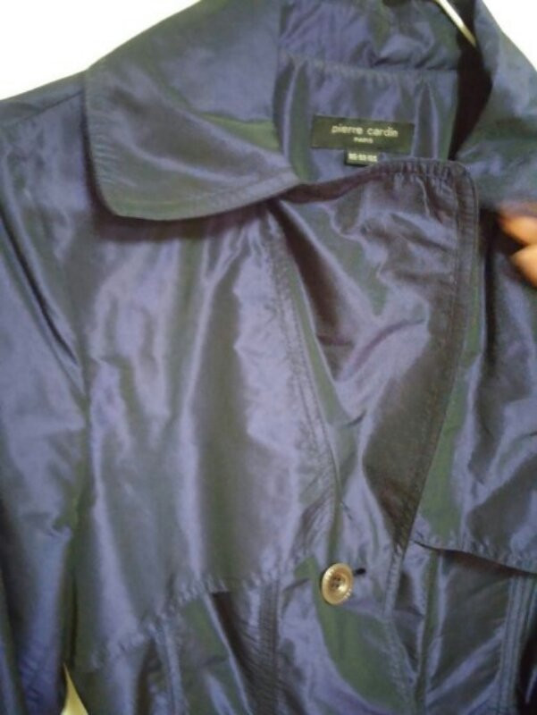 피에르가르뎅 퍼플 스커트주름 트렌치레인코트 이미지