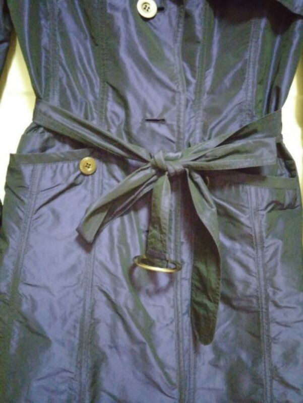 피에르가르뎅 퍼플 스커트주름 트렌치레인코트 이미지