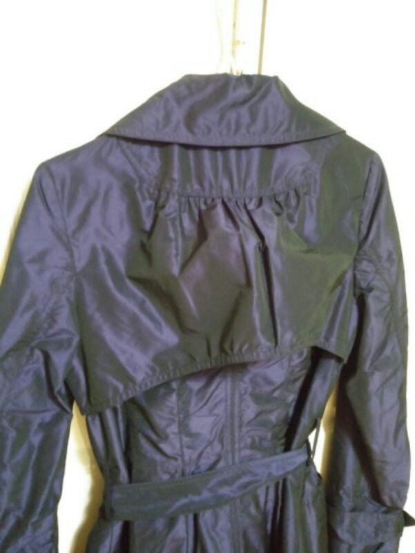 피에르가르뎅 퍼플 스커트주름 트렌치레인코트 이미지