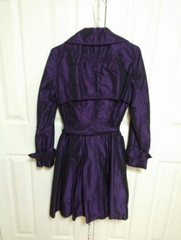 피에르가르뎅 퍼플 스커트주름 트렌치레인코트 이미지