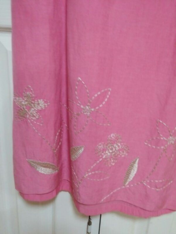 아나카프리 마일드핑크 박스핏 실크 린넨 원피스--2