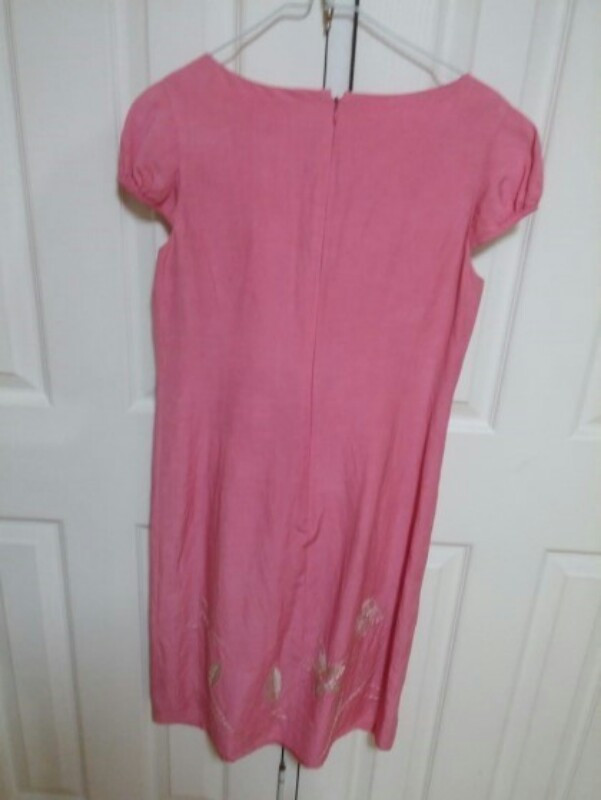 아나카프리 마일드핑크 박스핏 실크 린넨 원피스--3