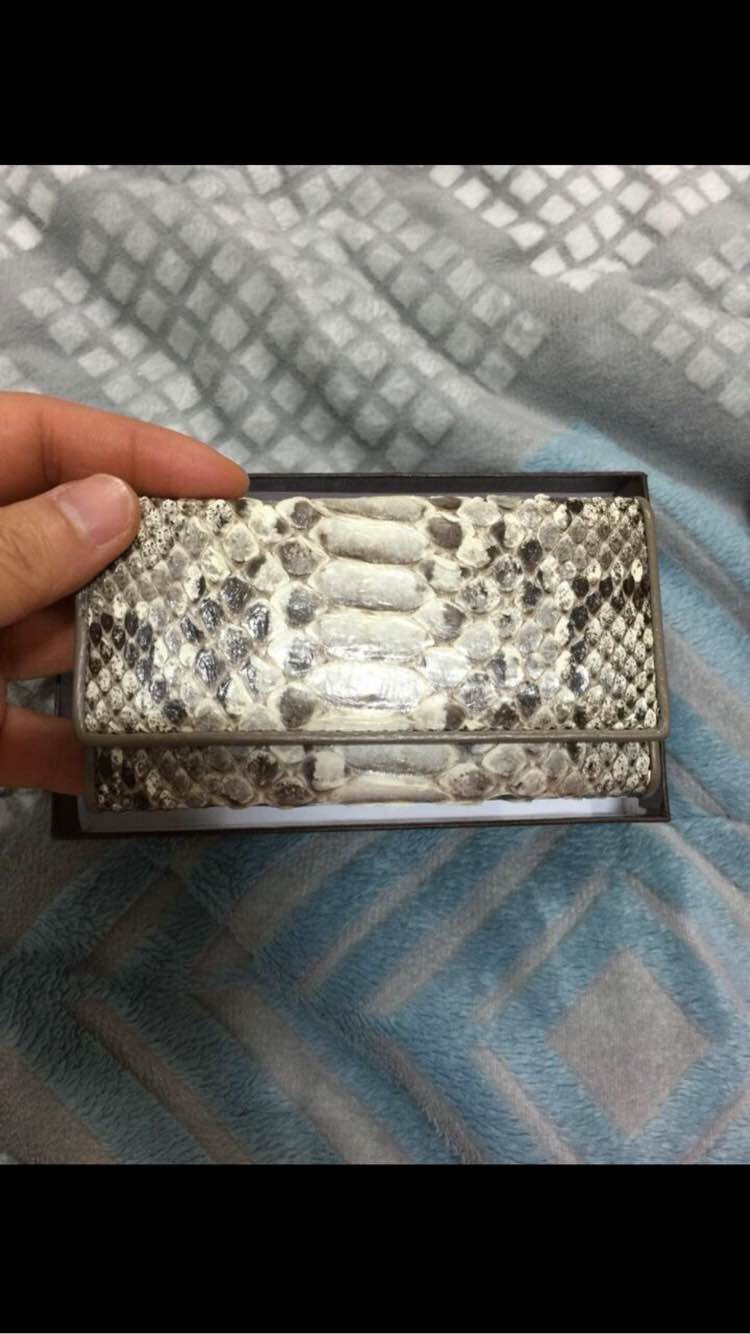 리얼 아나콘다 가죽키링지갑.--1