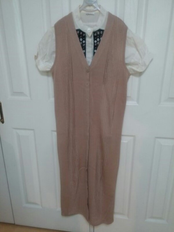 YETS 예츠 베이지 골지 롱니트 가디건 베스트 이미지