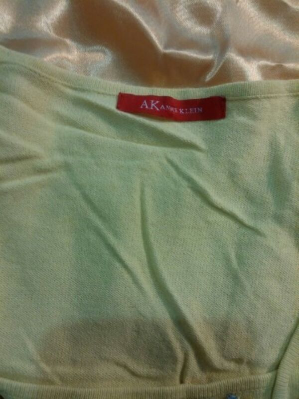 앤클라인 라임컬러 보석 반팔 린넨 니트 --1