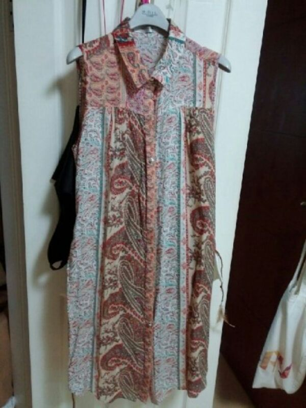 벨리걸 페이즐리 히피스타일 민소매 롱블라우스 이미지