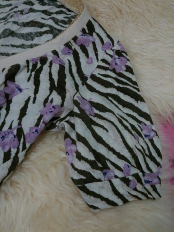 베네통 베이지 지브라 반팔 가디건--2