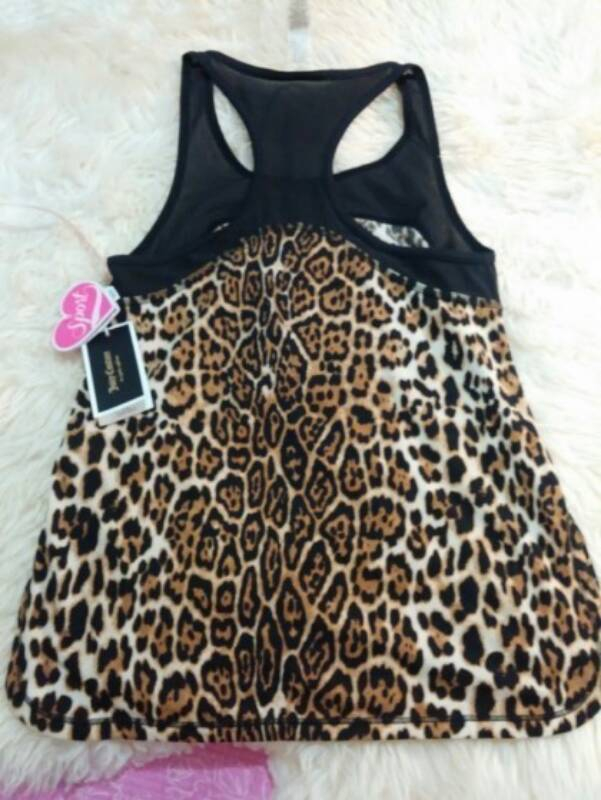 쥬시꾸뛰르 섹시 레오파드 요가헬스런닝 스포츠상의  이미지