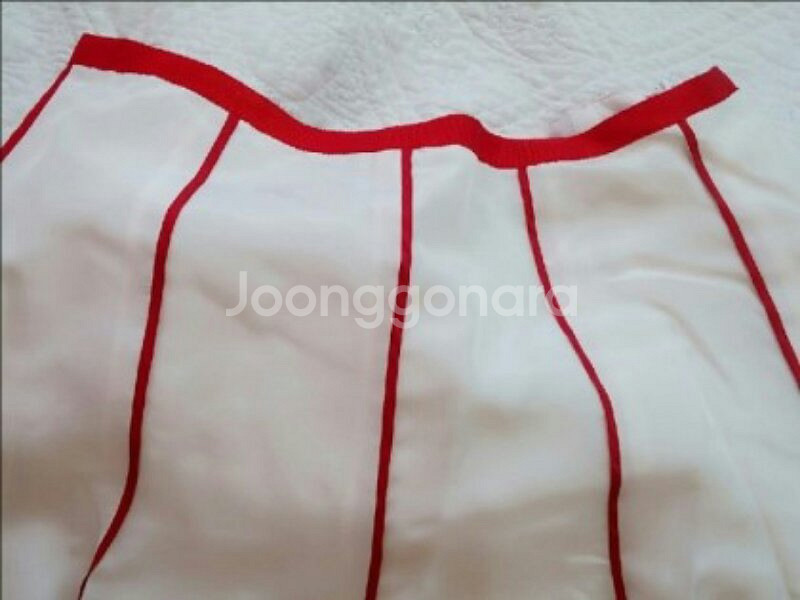 폴로 랄프로렌 화이트 실크 플레어 스커트--1