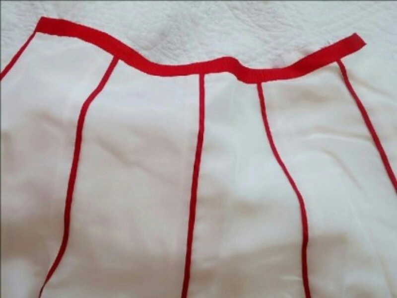 폴로 랄프로렌 화이트 실크 플레어 스커트 이미지
