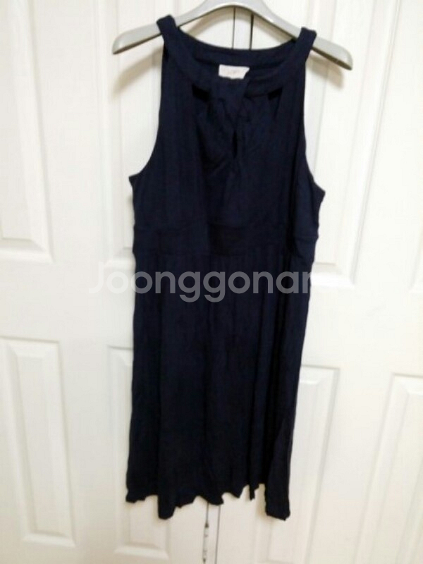 앤테일러 다크블루 오프숄더 저지 원피스--0