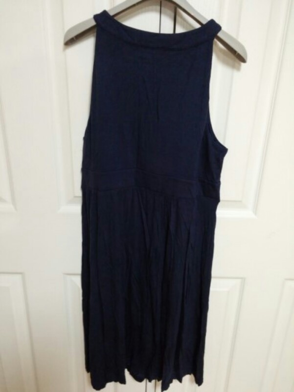 앤테일러 다크블루 오프숄더 저지 원피스--5