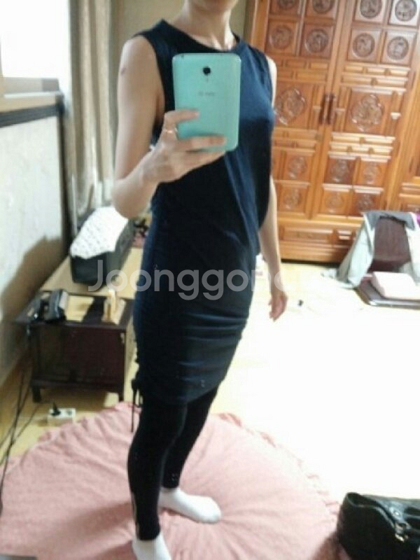 엘리타하리 다크블루 스포티 저지 원피스--6