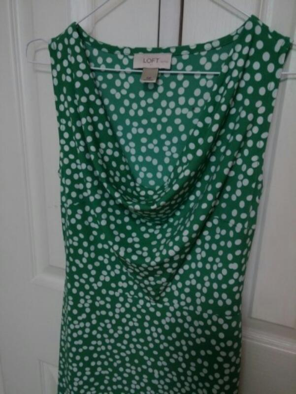 앤테일러 LOFT 그린 도트 저지 원피스 55사이--2