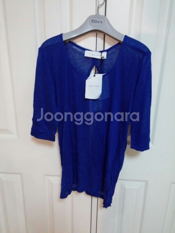 IRO 블루 얇은 모직 시스루 칠부 니트 M사이즈--0