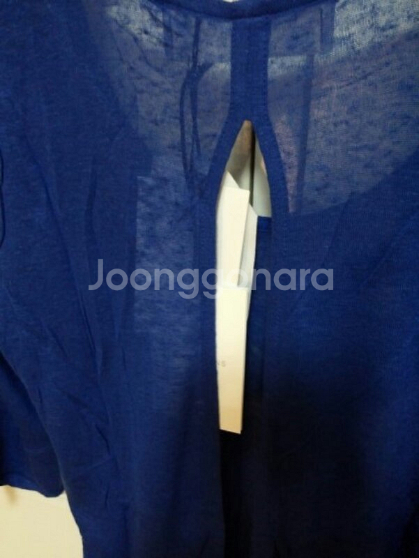 IRO 블루 얇은 모직 시스루 칠부 니트 M사이즈--3