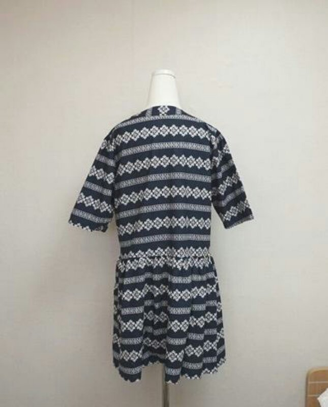 새) 에스닉 기하학 패턴 차이나 루즈핏 튜닉 원피--2