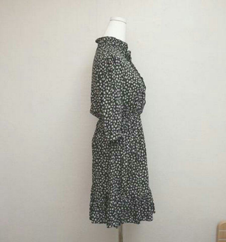 새) 잔꽃 프릴 러플 플라워 밴딩 차이나 리본 원 이미지