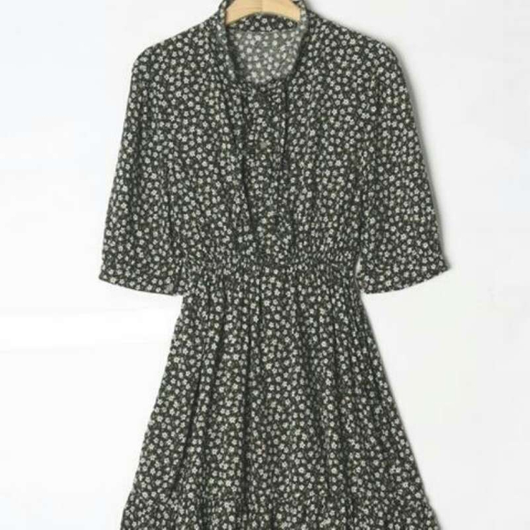 새) 잔꽃 프릴 러플 플라워 밴딩 차이나 리본 원 이미지