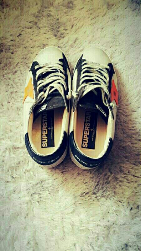 골든구스 슈퍼스타로우 실버오렌지 이미지