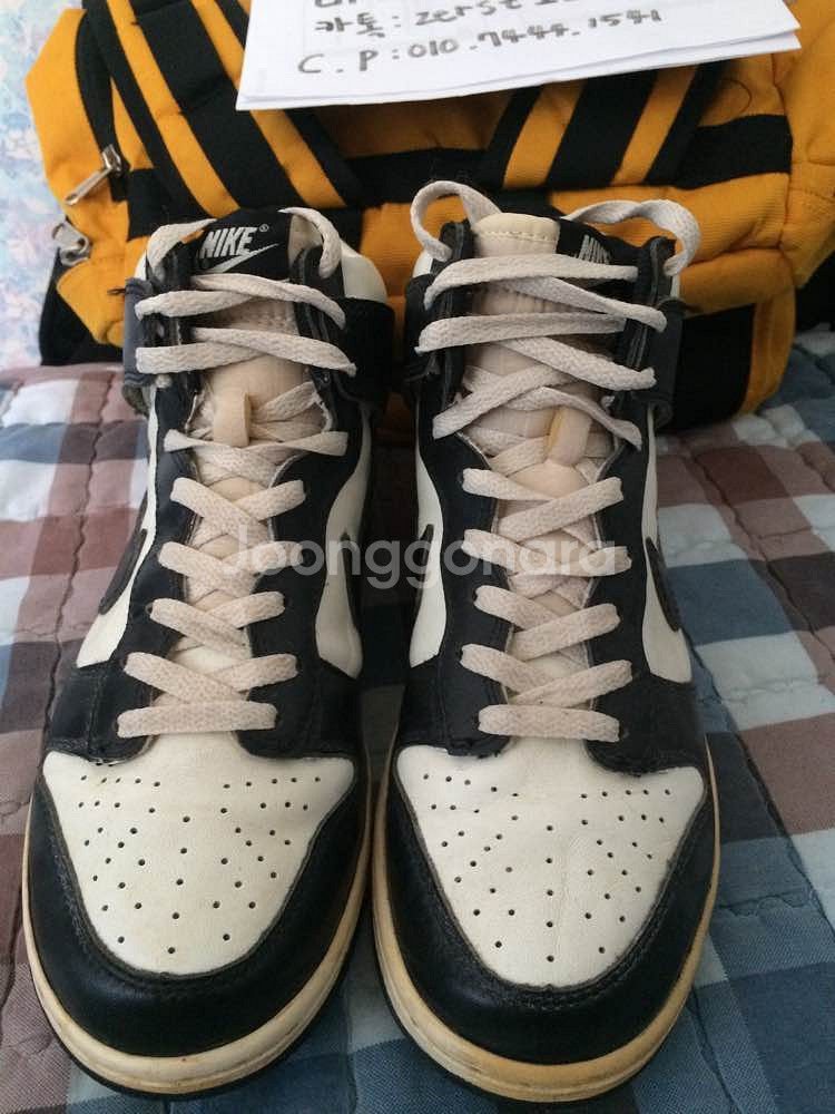 덩크하이 빈티지 검흰 260mm--0