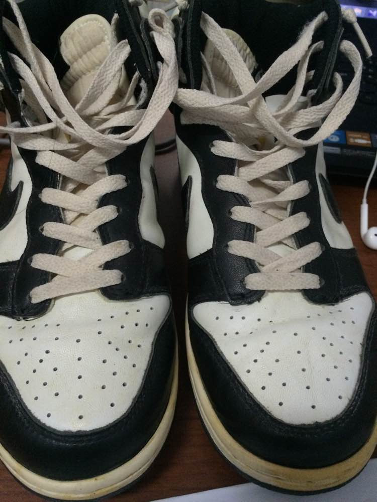 덩크하이 빈티지 검흰 260mm--2