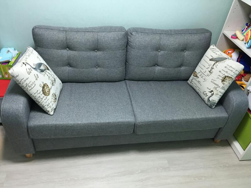 3인용 패브릭 소파 (상태좋음)--0