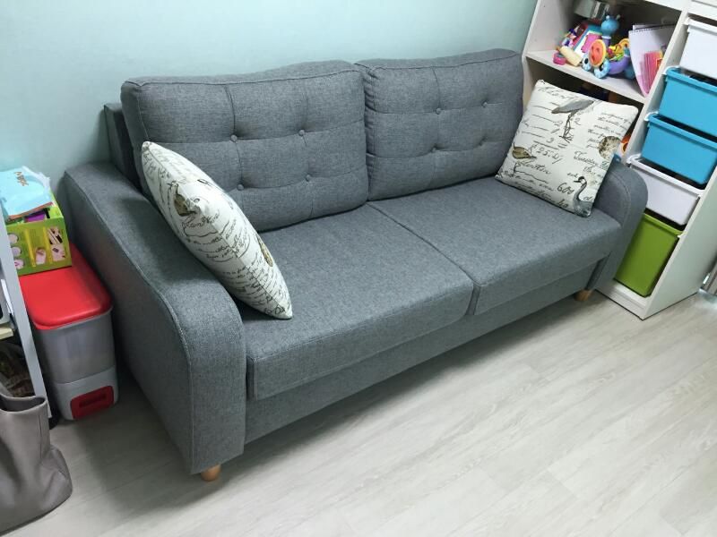 3인용 패브릭 소파 (상태좋음)--1