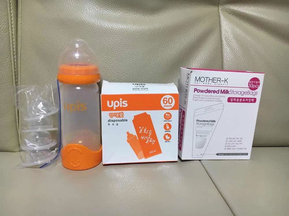 유피스 일회용젖병+비닐팩+젖꼭지+마더스분유저장팩 이미지