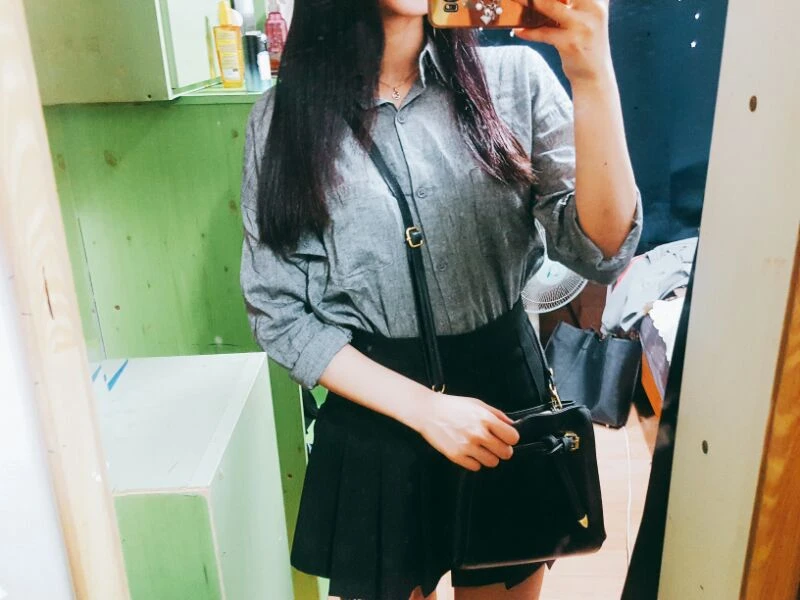 ❣에클레어bl# 순수포켓셔츠 그레이 이미지