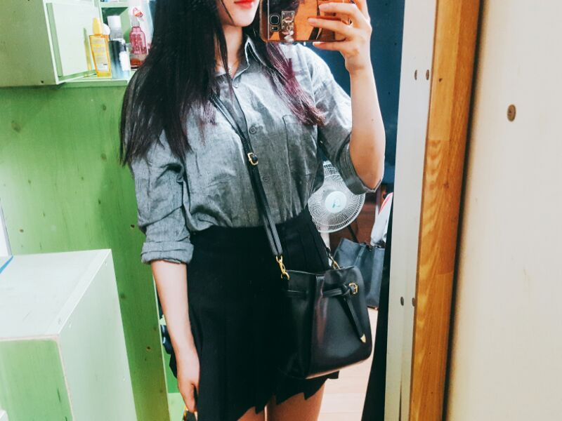 ❣에클레어bl# 순수포켓셔츠 그레이--1