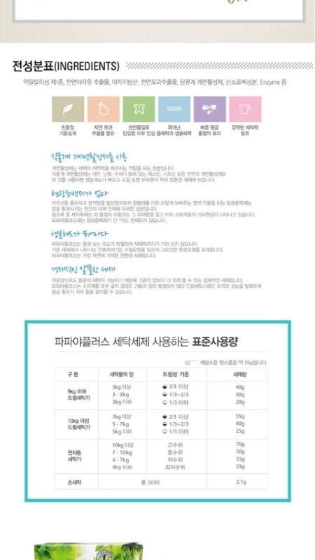 파파야플러스 자연에서 온 세탁세제 이미지