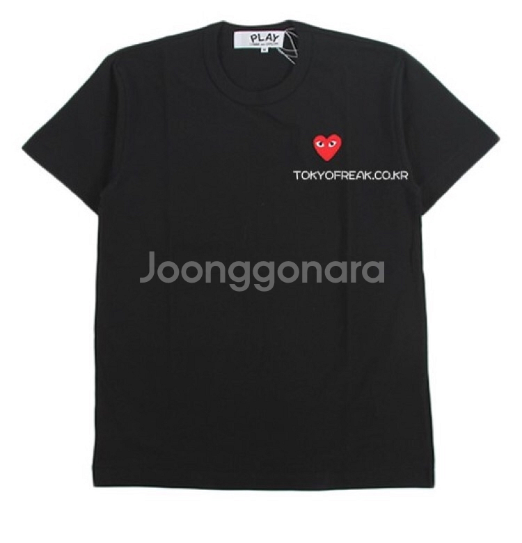 꼼데가르송 블랙/레드와펜 여자L사이즈--0