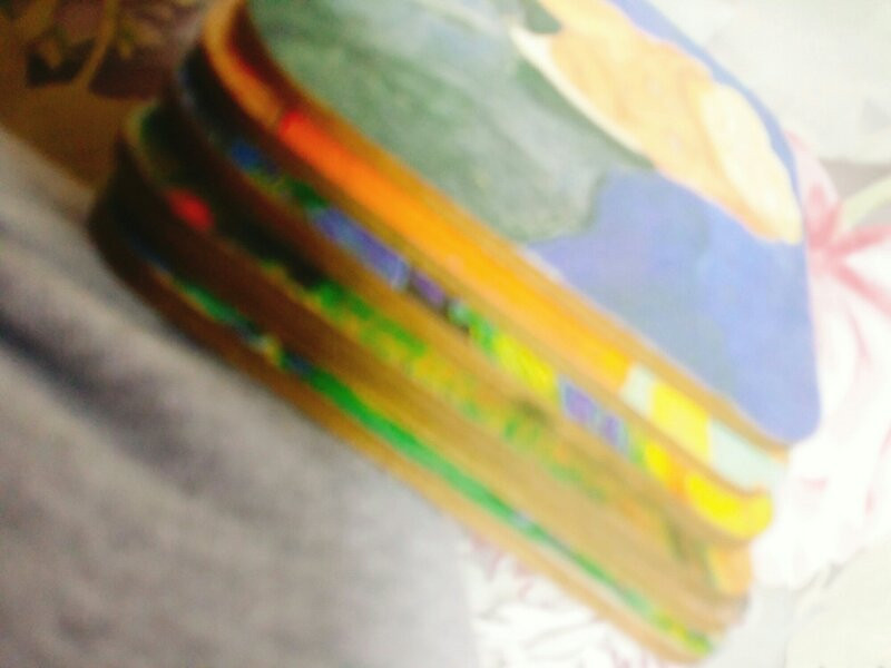 명화컵받침대셋트--2